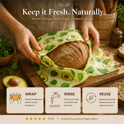 Organic Cotton 3piece Beeswax Wrap Set